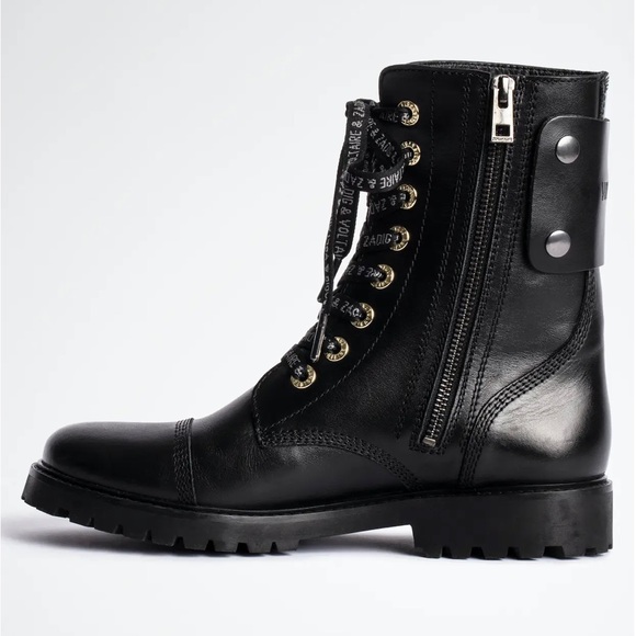 Zadig&Voltaire Women's black leather boot - Picture 1 of 9